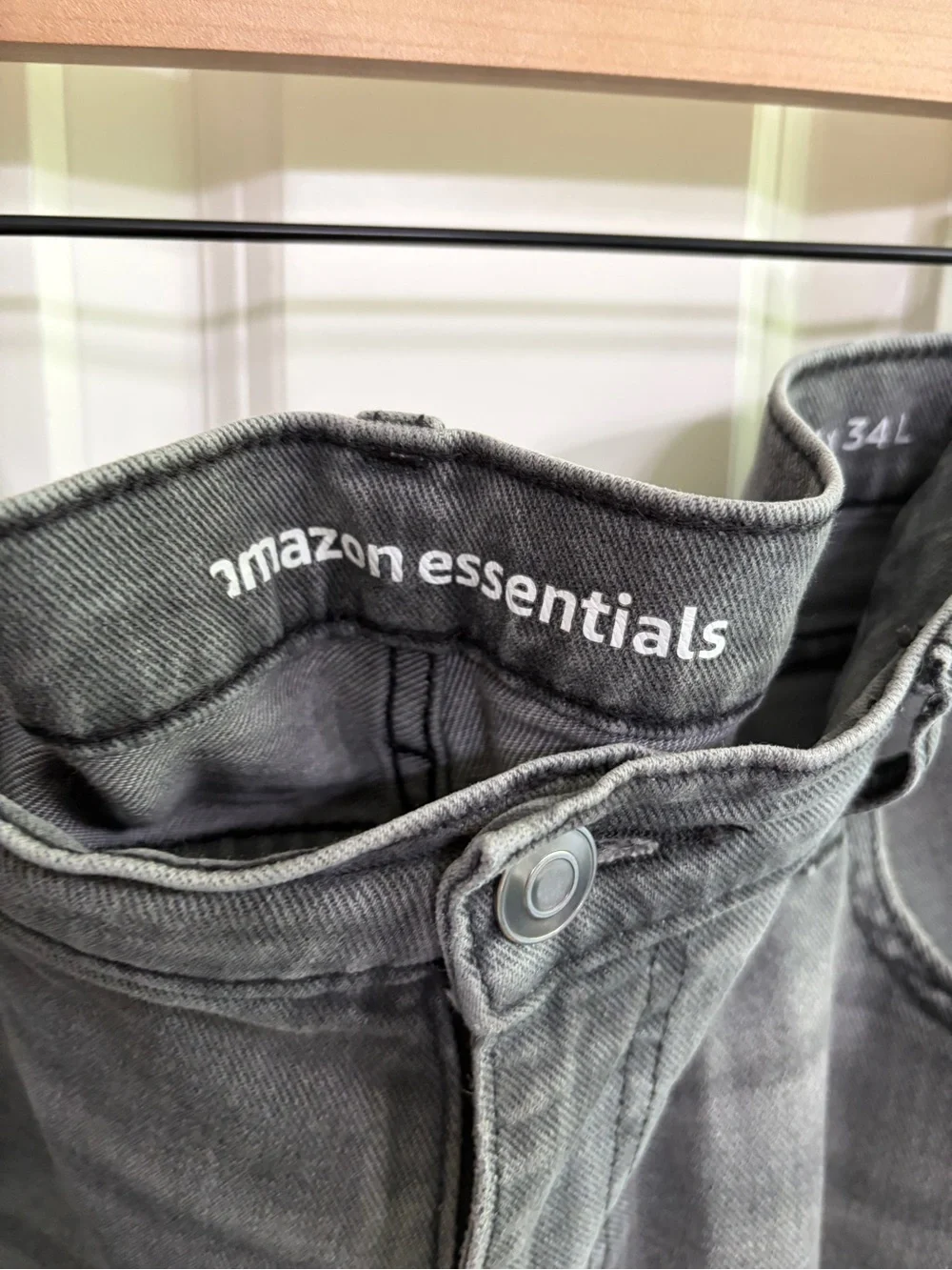 Amazon Essentials Men’s Athletic Fit  Jeans — size 35W 34L. Grey. Classic.